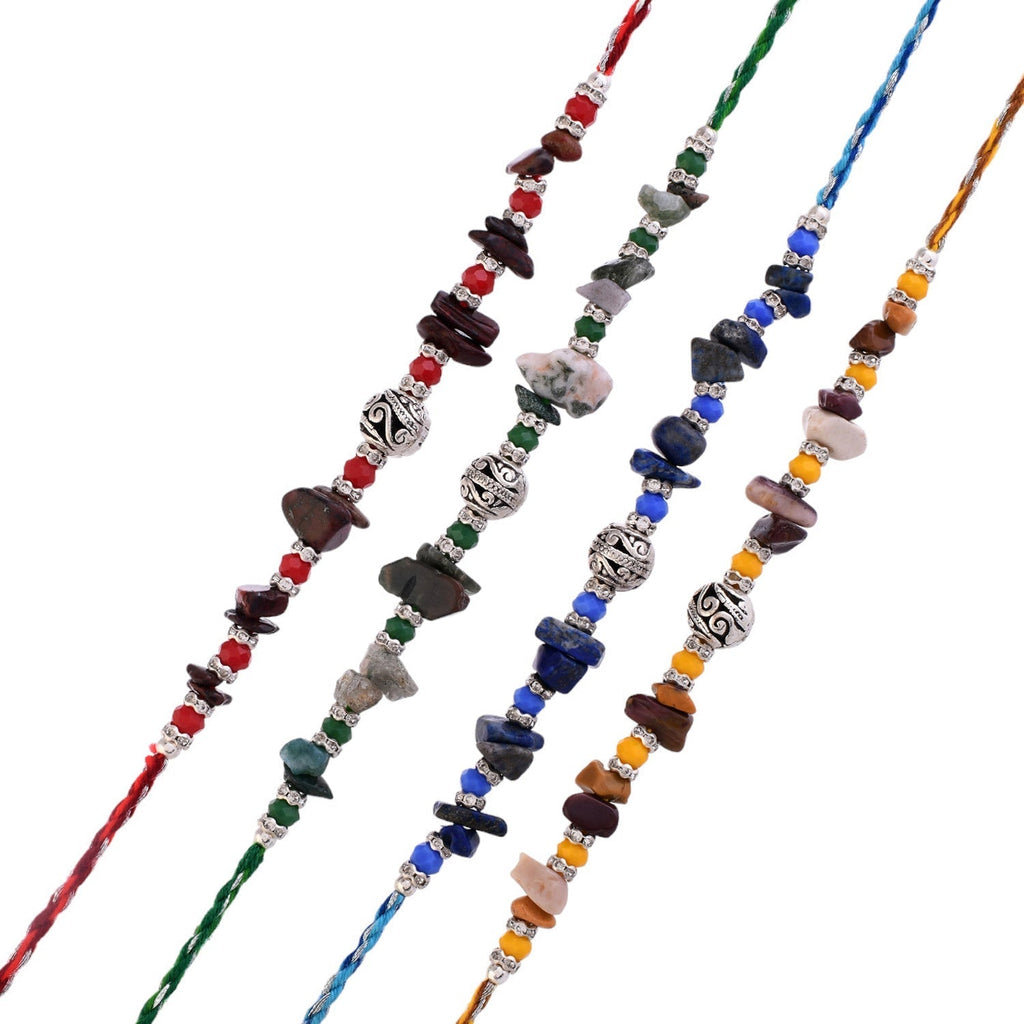 trueBrowns X Voylla Pack Of 4 Men's Beaded Colourful Rakhis - Distacart