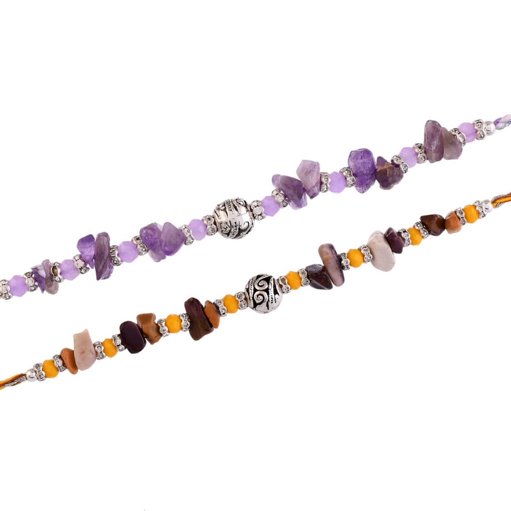 trueBrowns X Voylla Pack Of 2 Men's Beaded Colourful Rakhis - Distacart