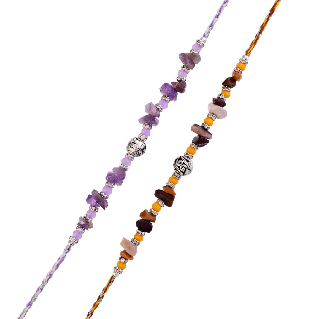 trueBrowns X Voylla Pack Of 2 Men's Beaded Colourful Rakhis - Distacart