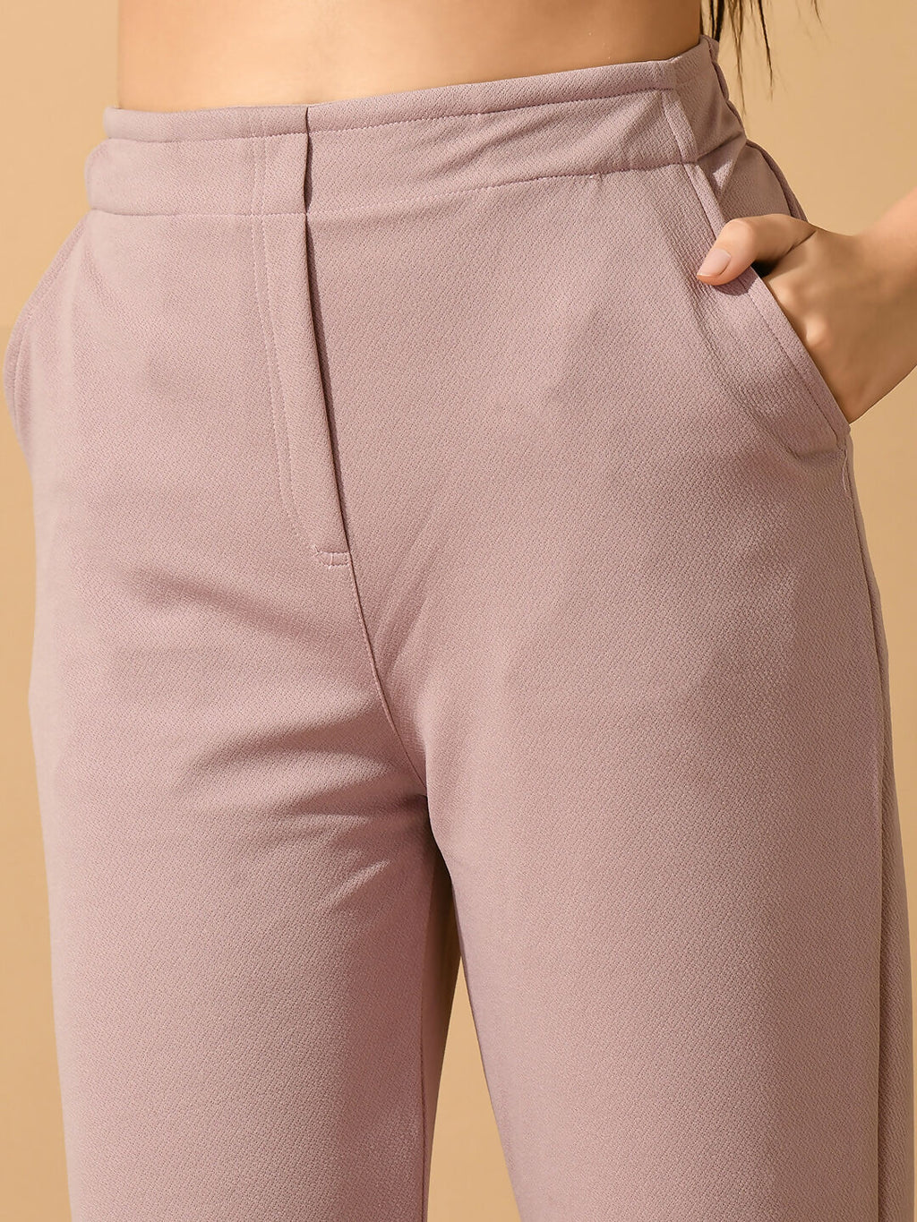 Myshka Women's Lavender Straight Fit Party Trouser