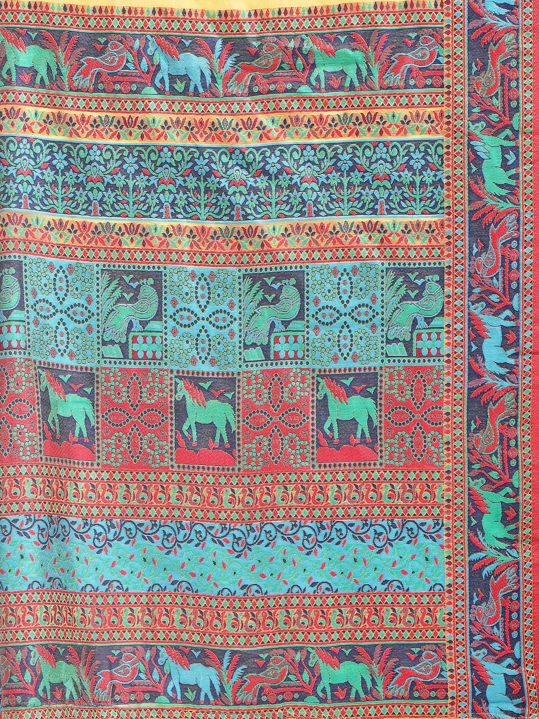 Shree Shyam Fashion Vastraloom Yellow Linen Cotton Saree