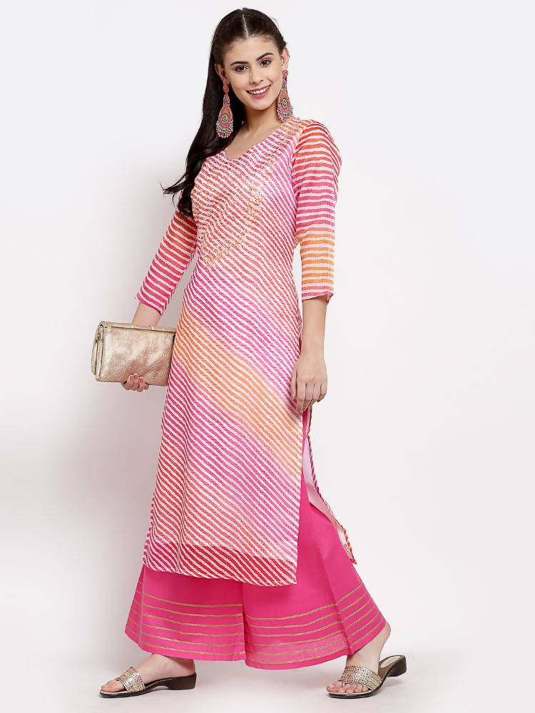 Myshka Women's Pink Cotton Solid Casual Palazzo