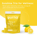 Purna Gummies Vitamin C Lemon Gummies with Vitamin D3, and Zinc for Immunity & Clear Skin