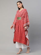 Ahalyaa Women Maroon Crepe Digital Printed Flared Sleeve Kaftan Kurta - Distacart