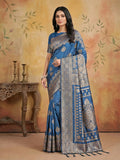 Shree Shyam Fashion Sky Blue Silk Blend Saree - Distacart