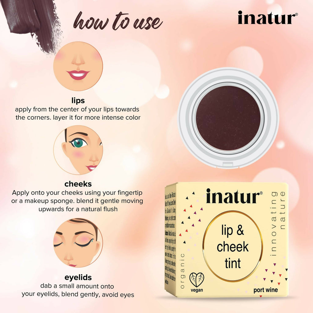 Inatur Lip and Cheek Tint Port Wine - Distacart