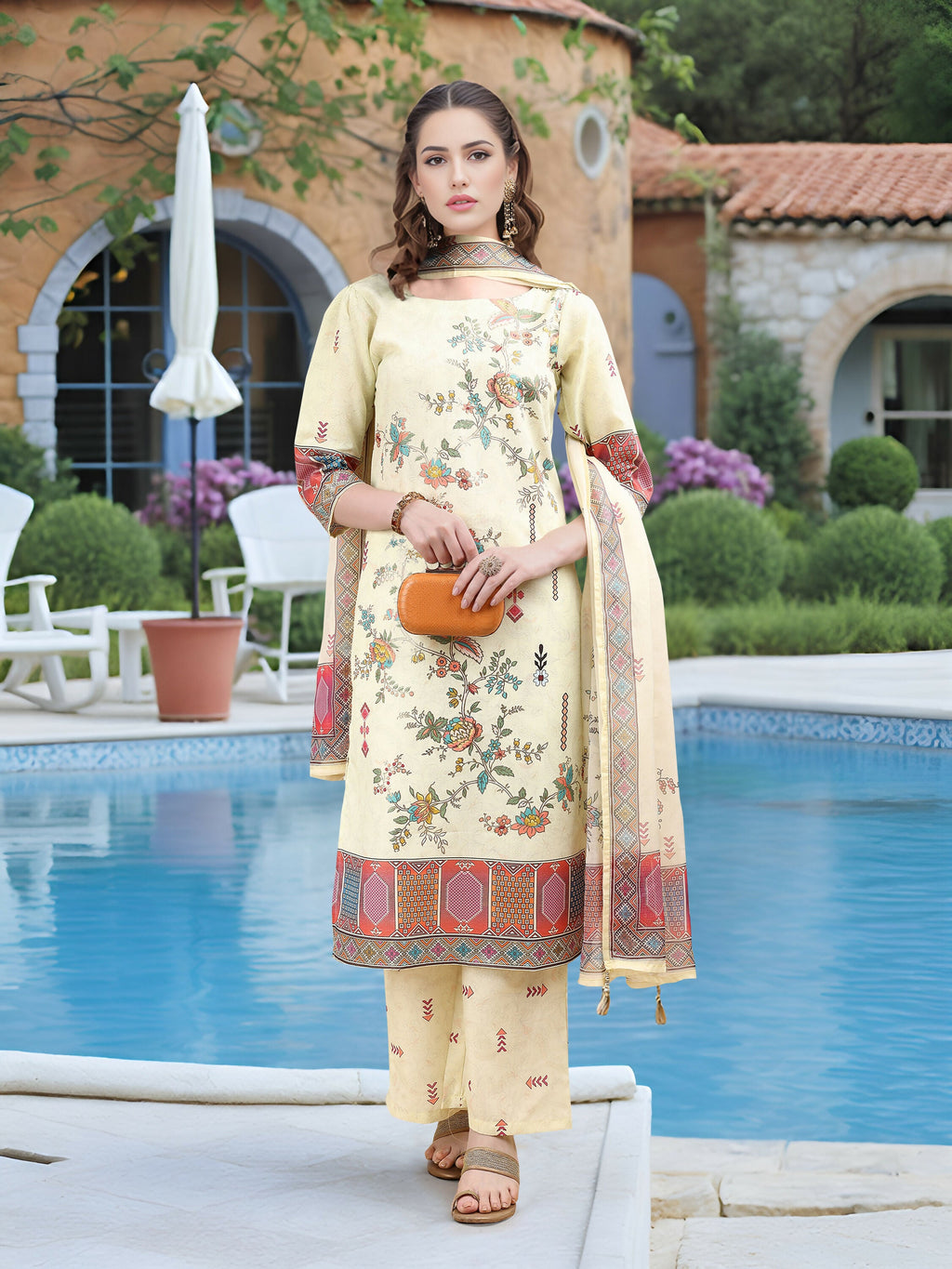 Joban Fashion Pista Position Digital Print With Position Foil Kurta Set - Distacart