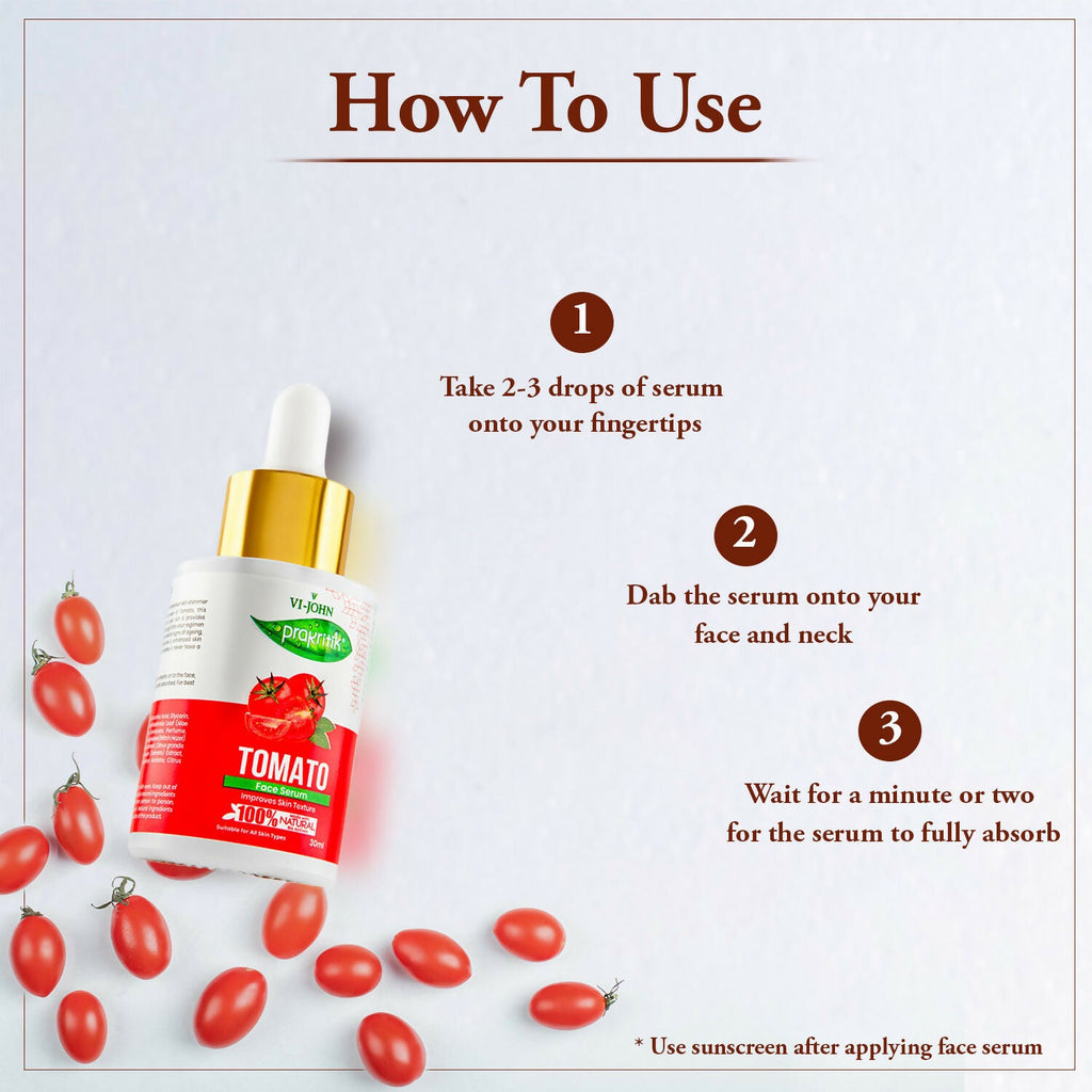 VI-JOHN Prakritik Tomato Face Serum, Moisturizes & Hydrates, Made With 100% Natural Bio Actives - Distacart