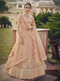 Myra Blush Net Heavy Embroidered Designer Lehenga