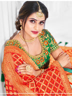 Myra Multicolour Jaquard Silk Designer Lehenga - Distacart