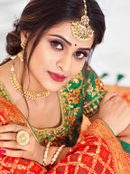 Myra Multicolour Jaquard Silk Designer Lehenga - Distacart