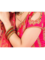 Myra Multicolour Jaquard Silk Lehenga - Distacart
