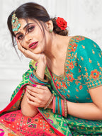 Myra Multicolour Jaquard Silk Designer Beautiful Lehenga - Distacart