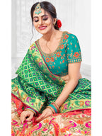 Myra Multicolour Jaquard Silk Designer Beautiful Lehenga - Distacart