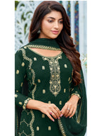 Myra Green Heavy Faux Georgette Embroidered Pant Style Suit - Distacart
