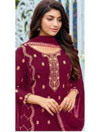 Myra Rani Heavy Faux Georgette Embroidered Pant Style Suit - Distacart
