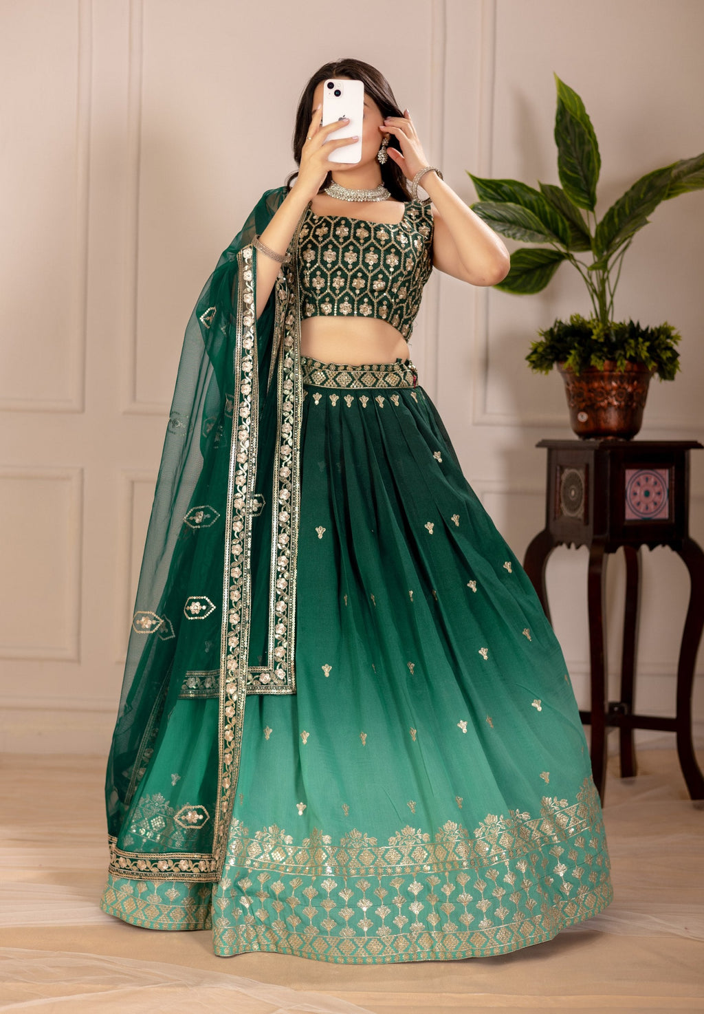 Lehenga Mart Designer Wedding Lehenga choli for Women - green