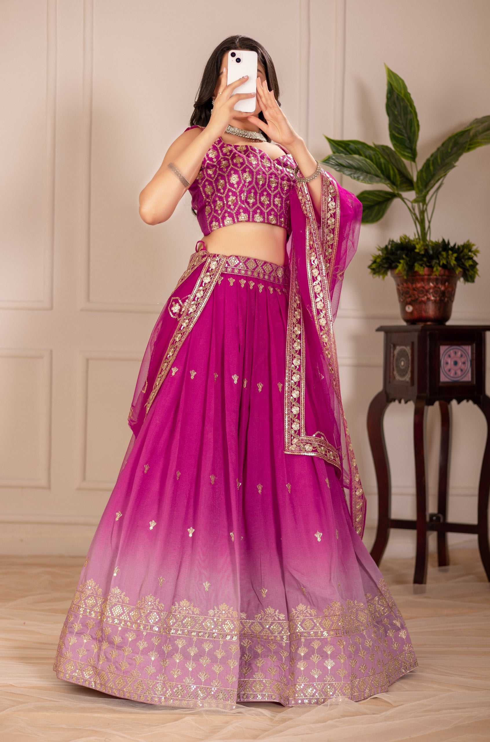 Lehenga Mart Designer Wedding Lehenga choli for Women - pink
