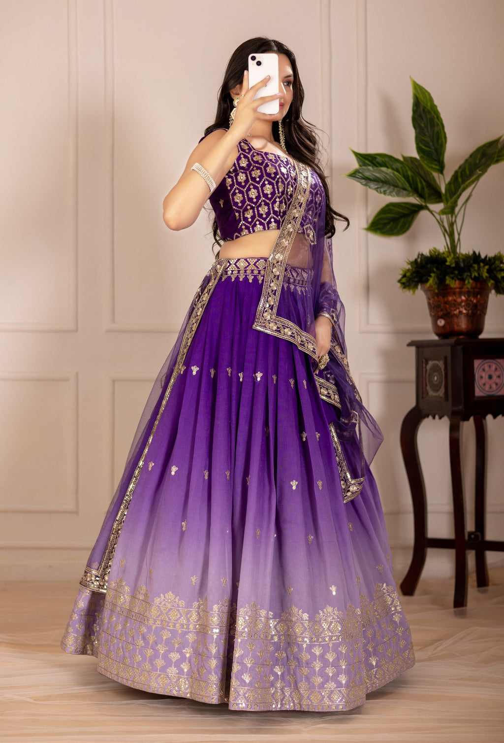 Lehenga Mart Designer Wedding Lehenga choli for Women - purple