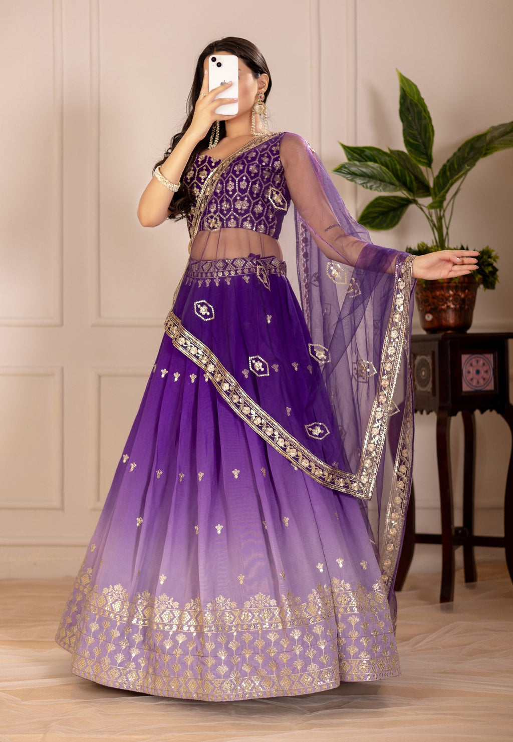 Lehenga Mart Designer Wedding Lehenga choli for Women - purple