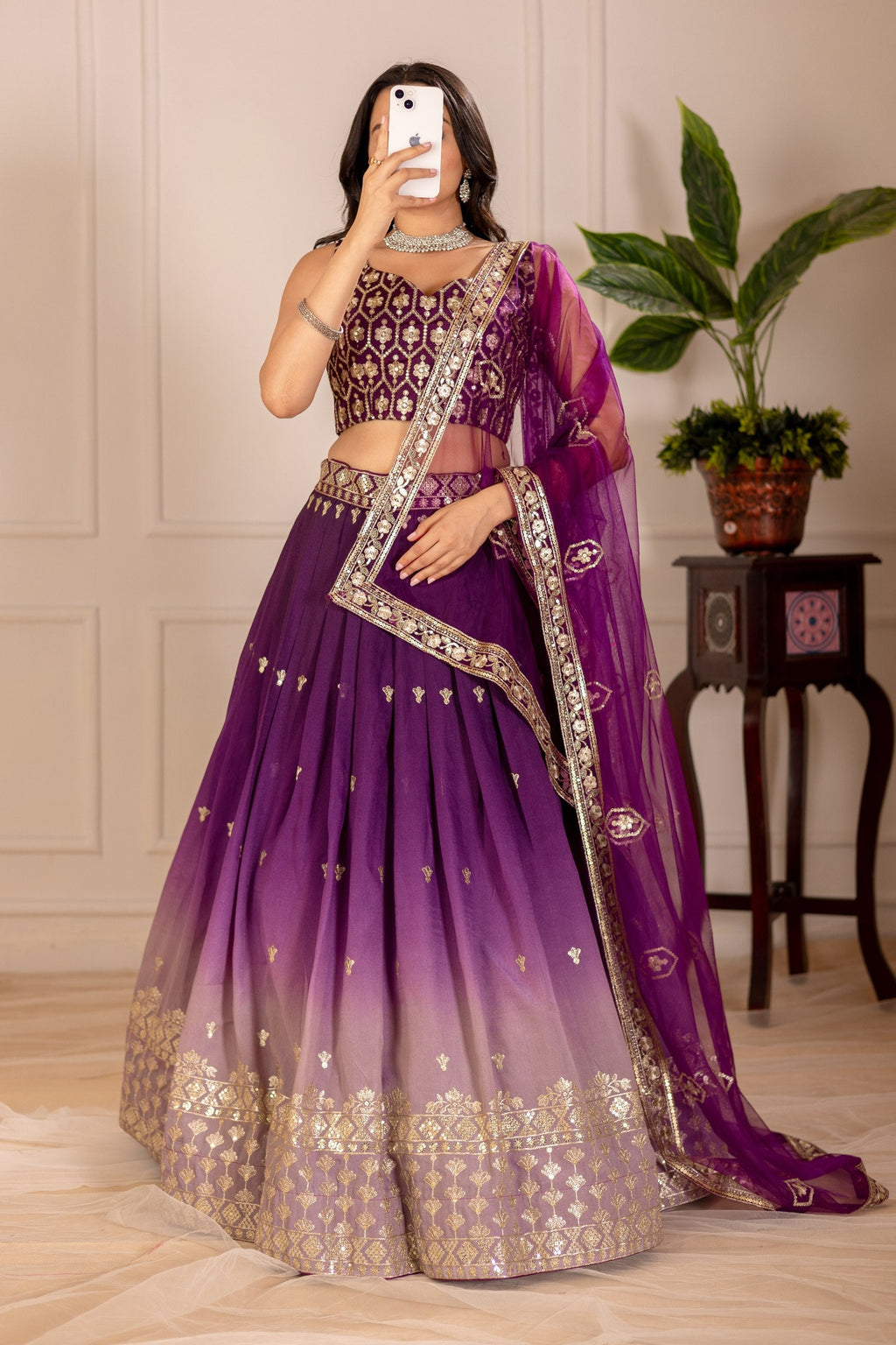 Lehenga Mart Designer Wedding Lehenga choli for Women - Wine