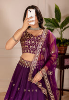 Lehenga Mart Designer Wedding Lehenga choli for Women - Wine