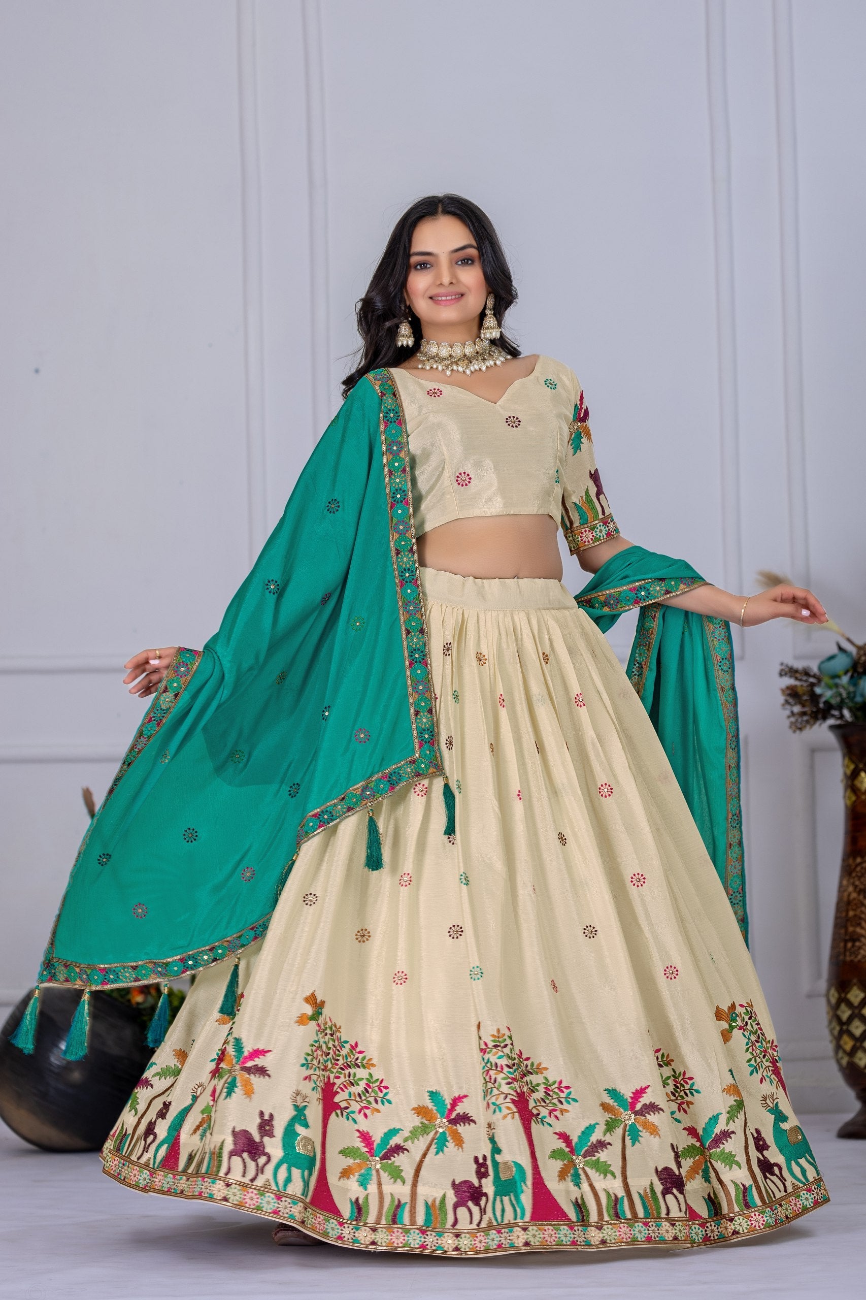 Lehenga Mart Designer Wedding Lehenga choli for Women - Off white