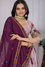 Lehenga Mart Designer Wedding Lehenga choli for Women - light purple