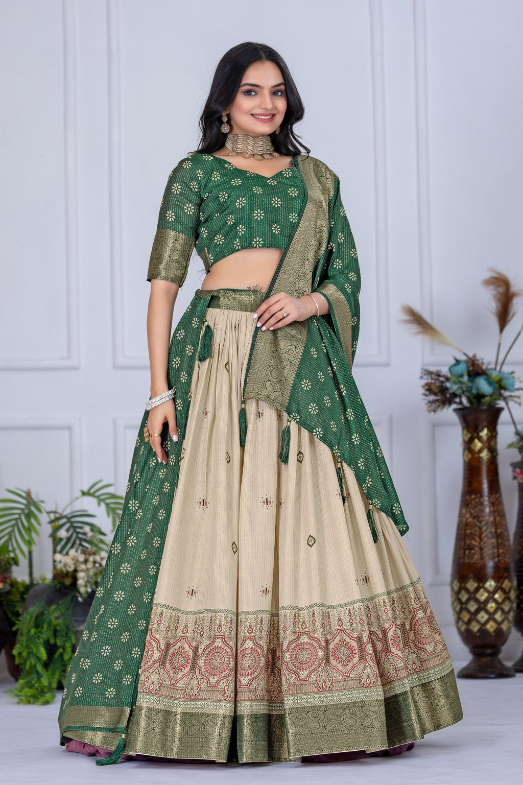 Lehenga Mart Designer Wedding Lehenga choli for Women - green