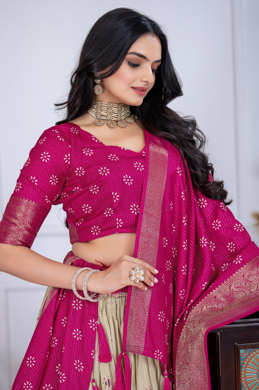 Lehenga Mart Designer Wedding Lehenga choli for Women - pink
