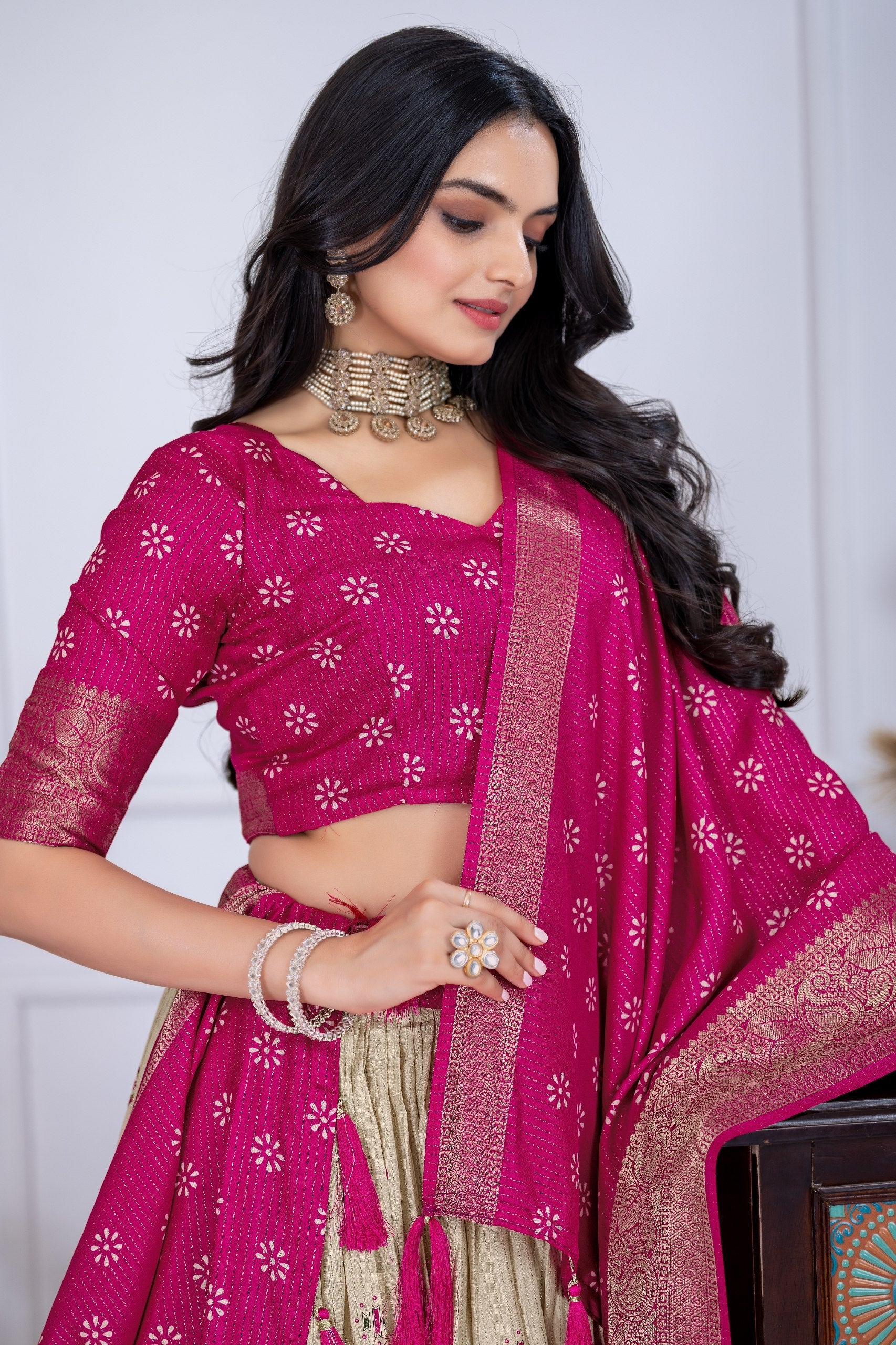Lehenga Mart Designer Wedding Lehenga choli for Women - pink
