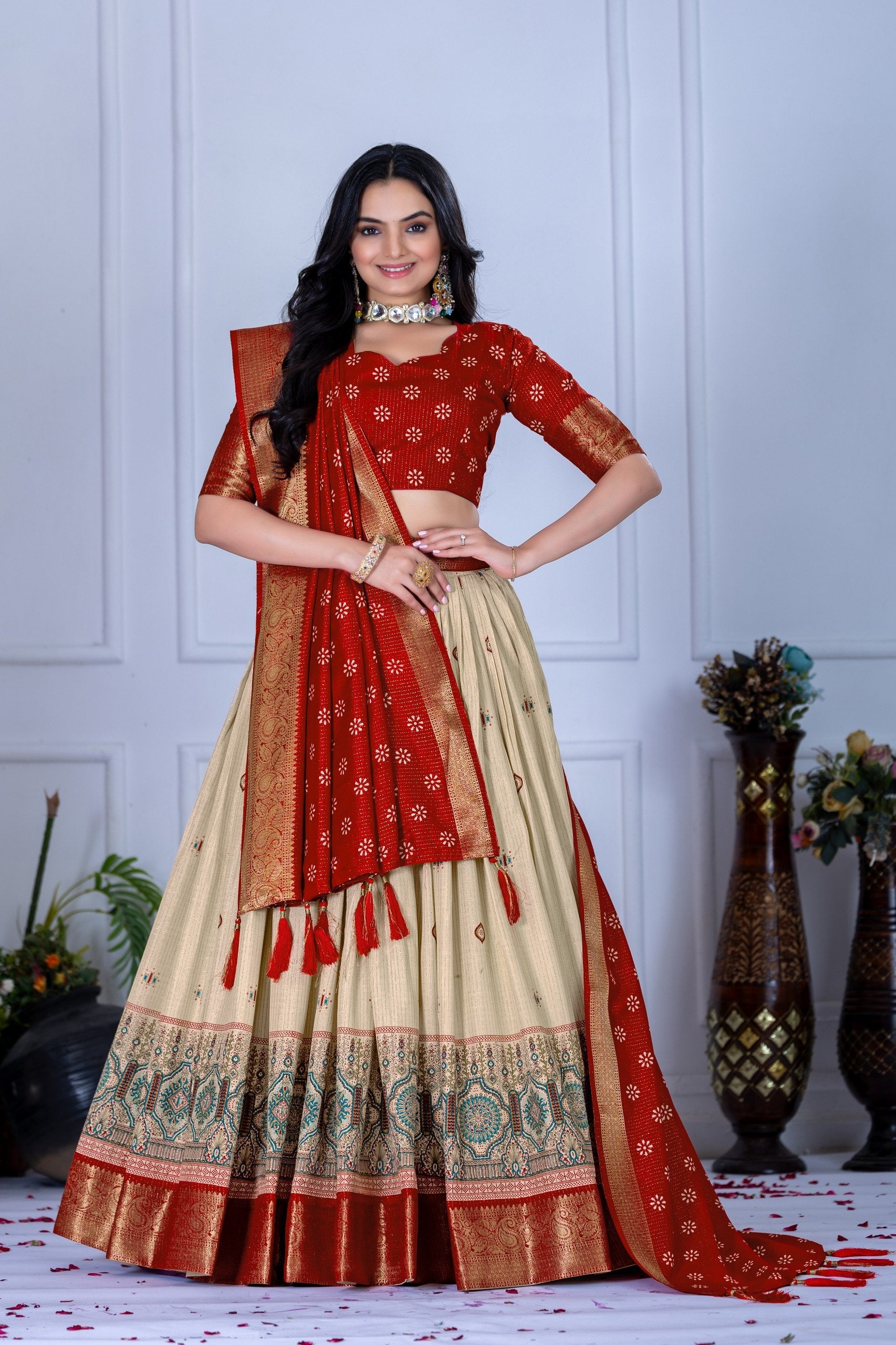 Lehenga Mart Designer Wedding Lehenga choli for Women - red