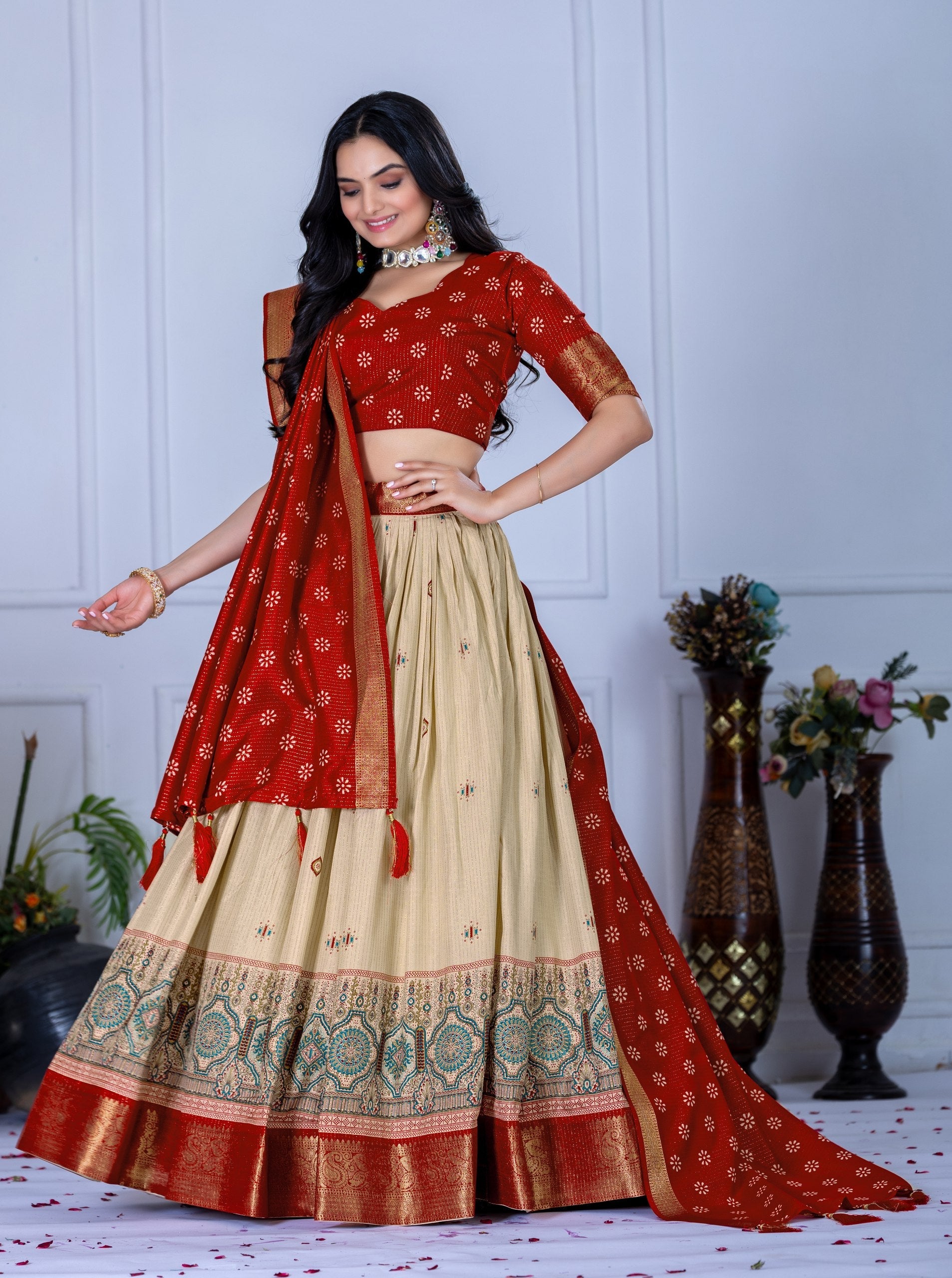 Lehenga Mart Designer Wedding Lehenga choli for Women - red