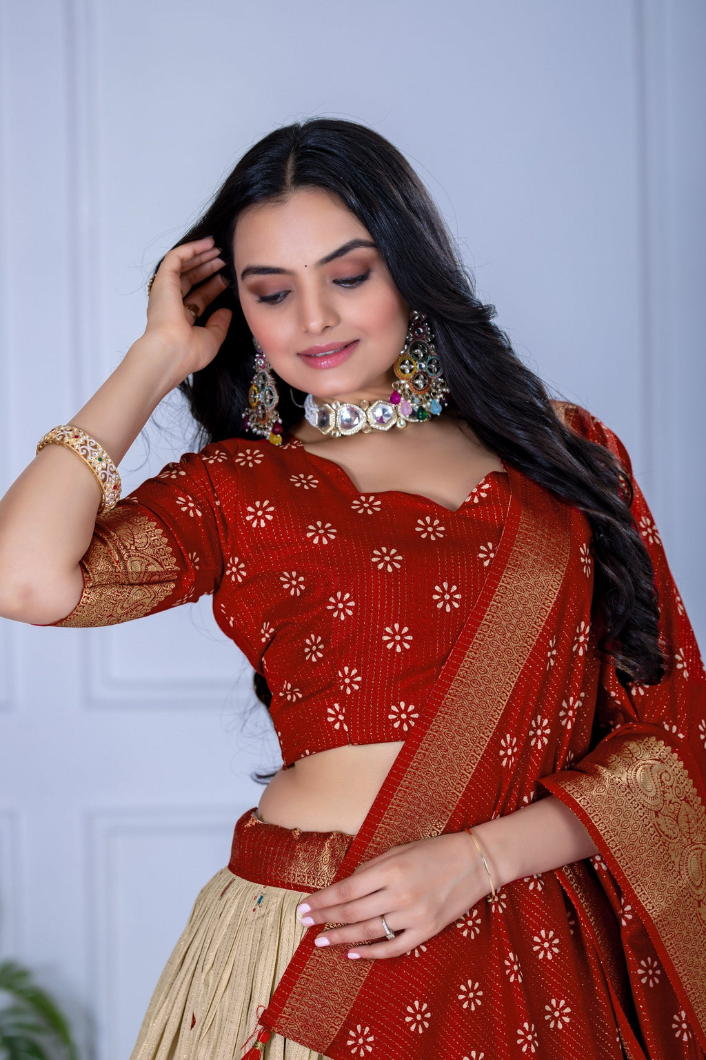 Lehenga Mart Designer Wedding Lehenga choli for Women - red