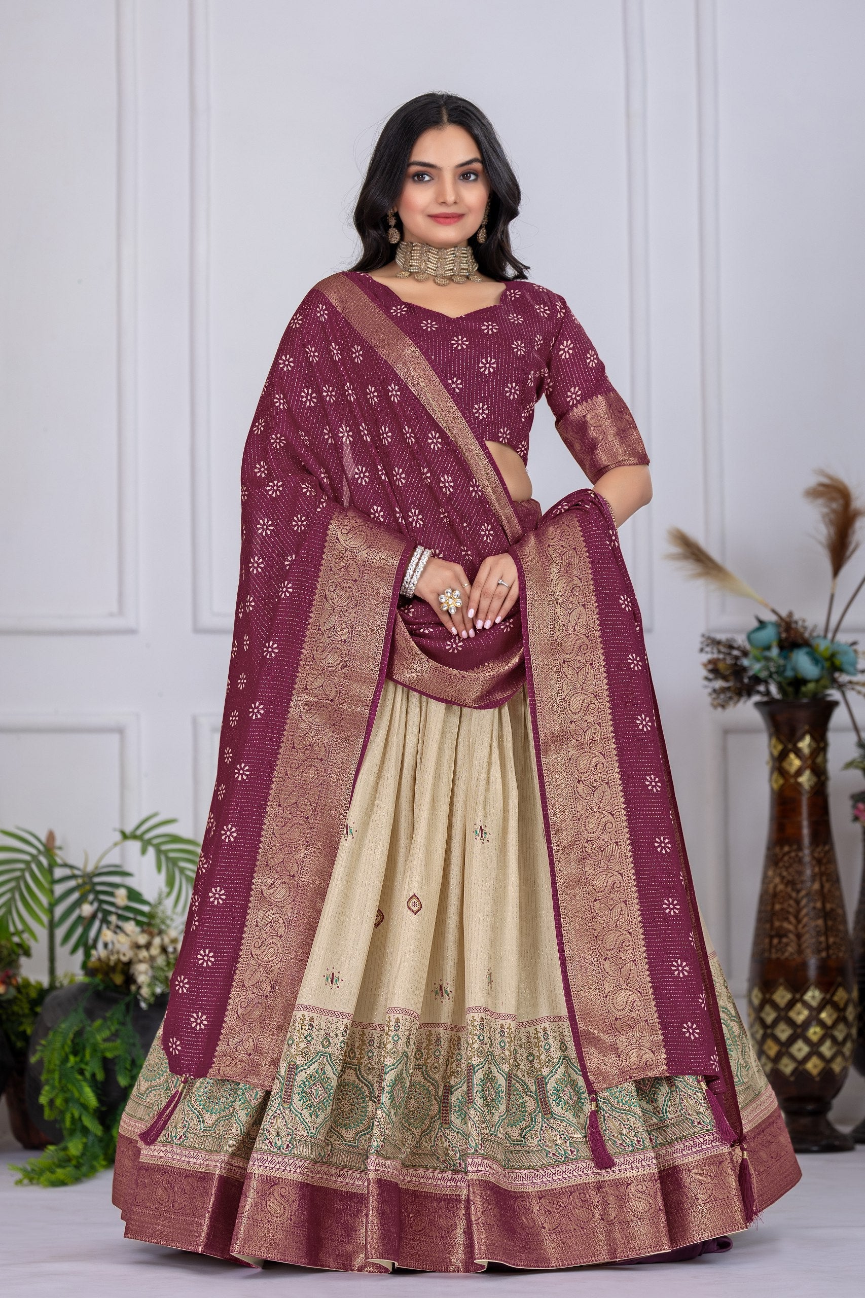 Lehenga Mart Designer Wedding Lehenga choli for Women - Wine