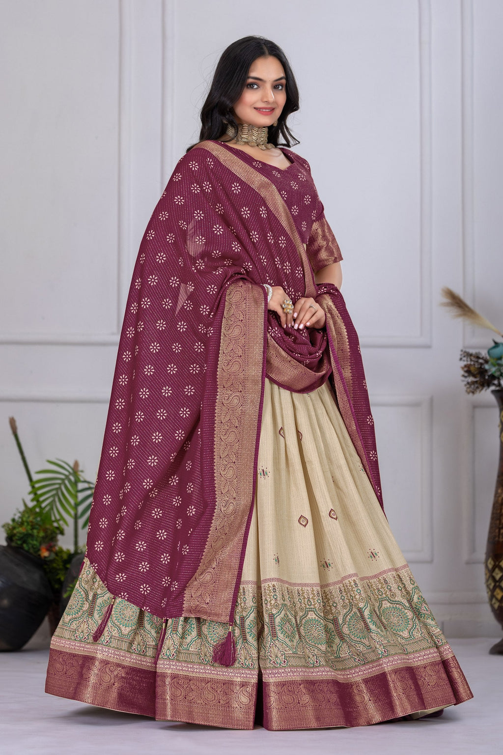 Lehenga Mart Designer Wedding Lehenga choli for Women - Wine