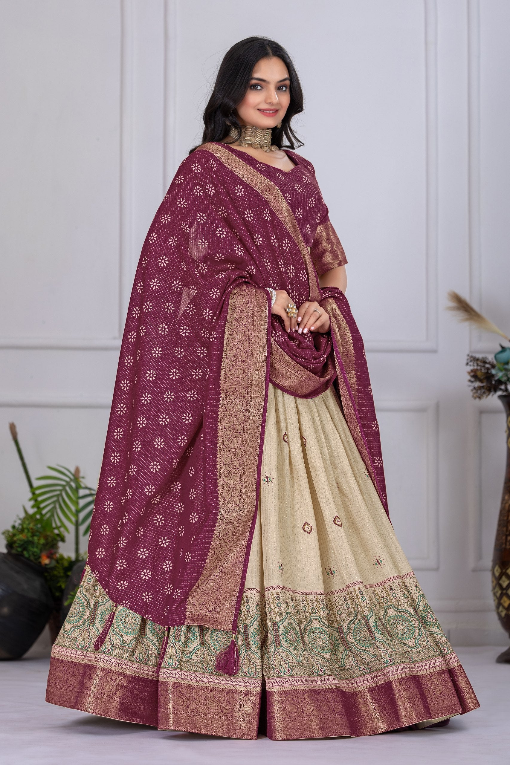 Lehenga Mart Designer Wedding Lehenga choli for Women - Wine