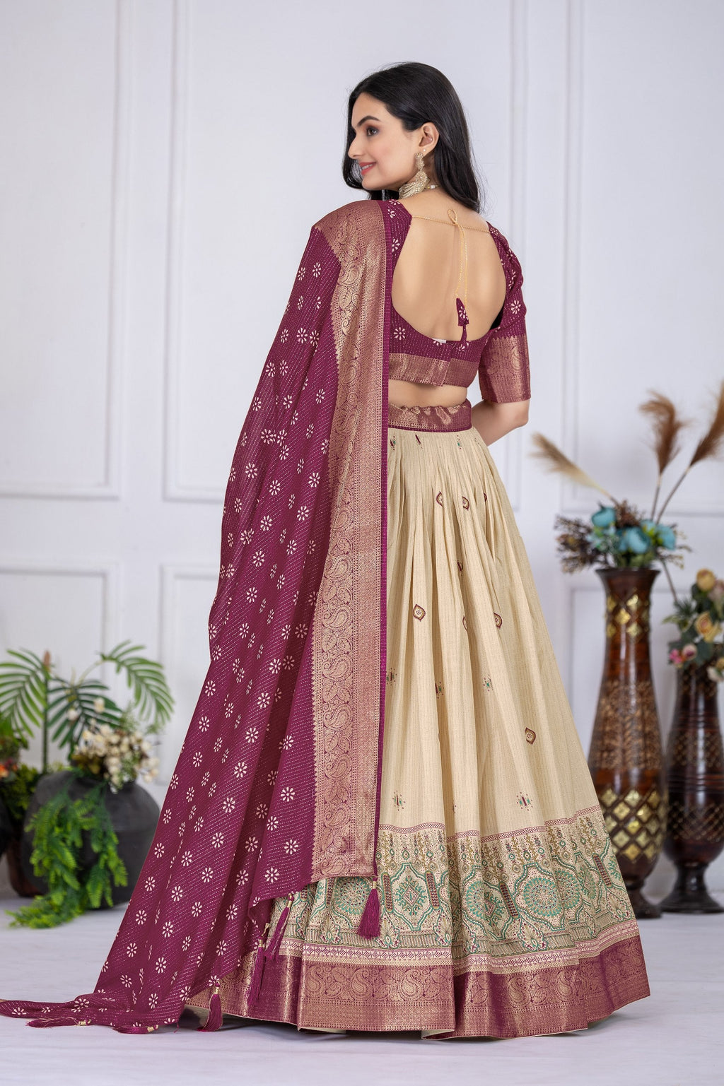 Lehenga Mart Designer Wedding Lehenga choli for Women - Wine