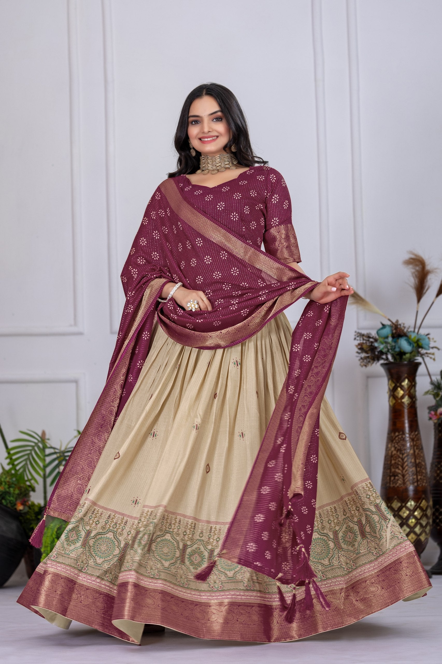 Lehenga Mart Designer Wedding Lehenga choli for Women - Wine