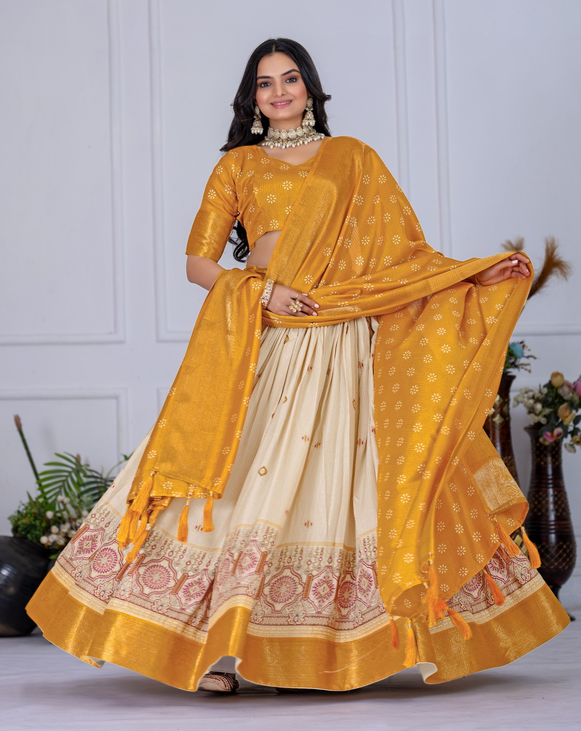 Lehenga Mart Designer Wedding Lehenga choli for Women - Yellow
