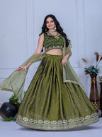 Lehenga Mart Designer Wedding Lehenga choli for Women - Mehndi