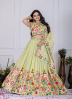 Lehenga Mart Patel Green Crystal Desigenr Wedding Lehnega Choli