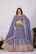 Lehenga Mart Rosy Purple Georgette Desigenr Wedding Lehnega Choli