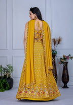 Lehenga Mart Yellow Georgette Desigenr Wedding Lehnega Choli