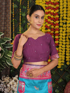 Shree Shyam Fashion Silk Sky Blue Saree - Distacart