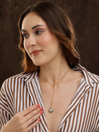 Gold Plated Kundan Necklace - Ruby Raang