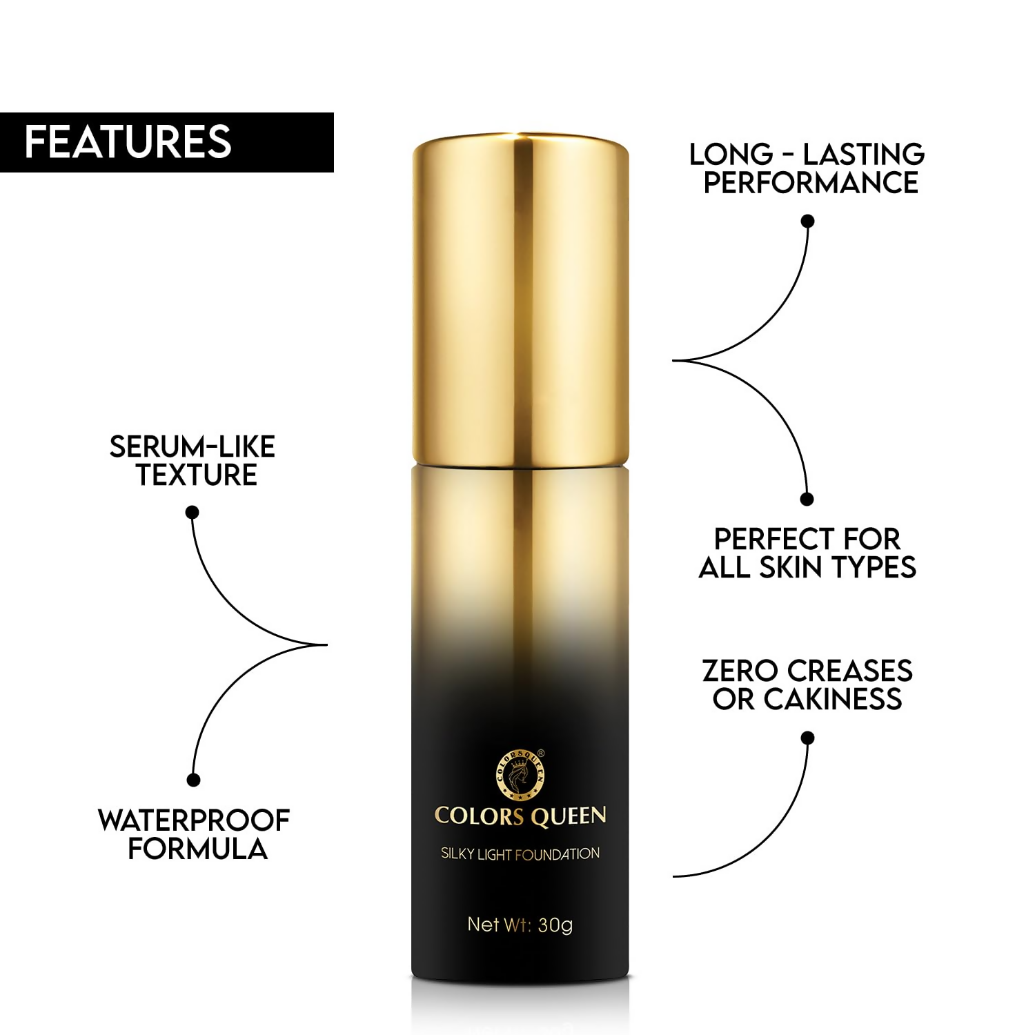 Colors Queen Silky Light Foundation - 01 White Ivory