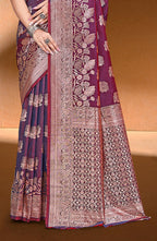 Sangam Prints Magenta  Silk Woven Work Traditional Saree