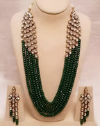 Jewel City Luxury Kundan Green Crystal Statement Necklace Set | Traditional Indian Wedding Jewelry - Distacart
