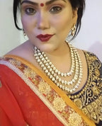 Jewel City Elegant Three-Layer Kundan Crystal Necklace Set | Royal Bridal Wedding Jewelry